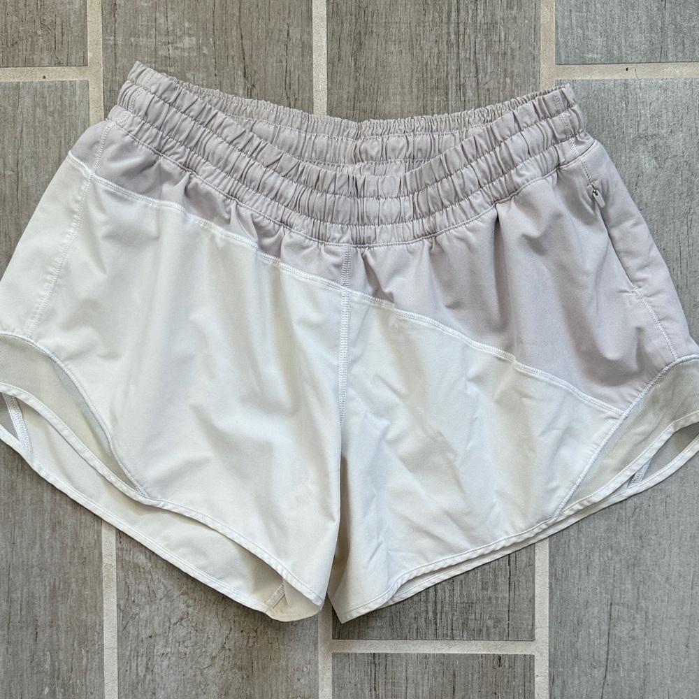 lululemon athletica Tan/Gray and White Hottie Hot Athletic Shorts